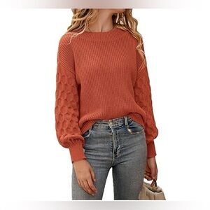Pretty Garden burnt orange sweater